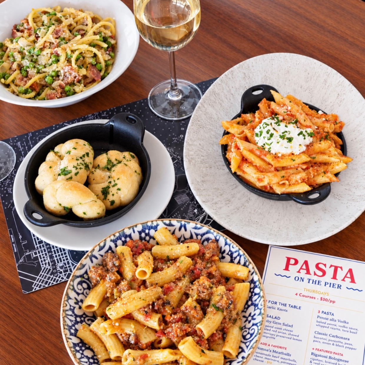 pasta on the pier
